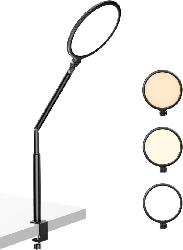 Weilisi 10.2" Desk Ring Light with Stand for Zoom Meetings, Ring Light for Desk with Clamp, 360° Rotate & Flexible Height Video Conference Light, Adjust Arm Desk Lamp Zoom Light for Home Office - Image 9