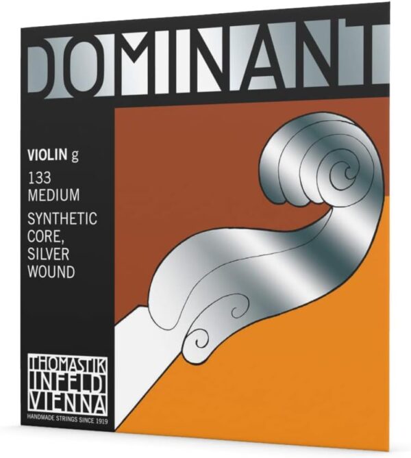 Dr Thomastik 133 Dominant Nylon Core Violin G-String, Silver Wound, Medium Gauge, 4/4 Scale (1334/4)