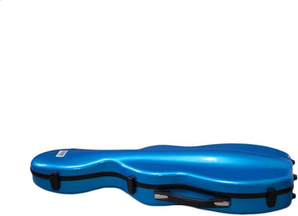 VIOLIN CASE-PAITITI Cello Shaped Full Size Durable Super Light Fiber Glass Violin Case with Hygrometer Backpackable (Blue) - Image 2