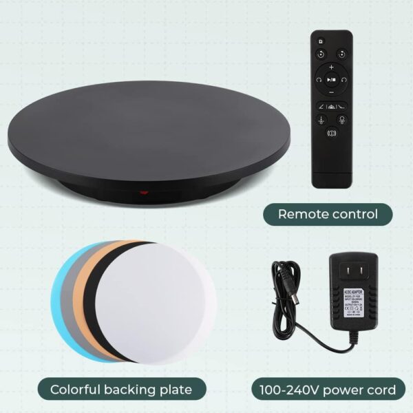 Large Photography Turntable 24inch/330lb Motorized Rotating Display Stand 360 Degree with Remote Control Electric Turntable for Products, Model Photo or Video(Black) - Image 8