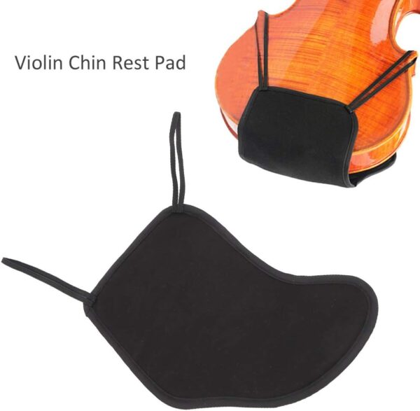 Violin Chin Rest Pad Cotton + Sponge Chin Rest Cover Protector Violin Shoulder Rest Pad Musical Instrument Accessories Suitable for 4/4 3/4 1/2 1/4 1/8 Violin - Image 2