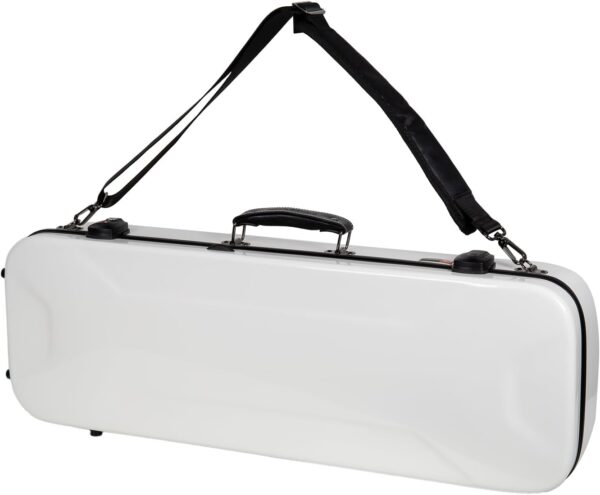 Crossrock Fiberglass Oblong Case fits 4/4 Full-Size Violin, with Accessory Compartments, Removable Shoulder Straps, TSA Lock, Hygrometer-White (CRF2020VWT-R) - Image 3