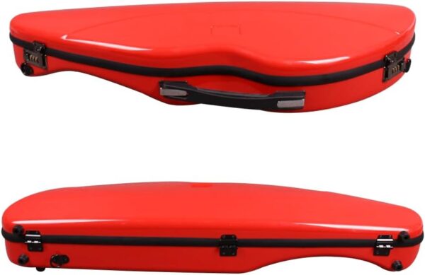 4/4 full size Violin Case carbon fiber Knife Shape Box Strong Light with Password Lock (Red) - Image 11