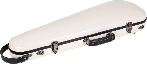 Crossrock Fiberglass Case fits 4/4 Full-Size Violin with Removable Shoulder Straps-Milky White (CRF1020VMW) - Image 6
