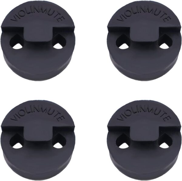 4 Pack Violin Practice Mute for Violin and Small Viola, Round Tourte Style Rubber Mute, Black