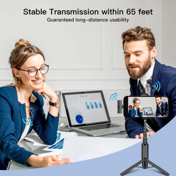 2pcs Lavalier Wireless Microphone for iPhone iPad Video Recording,Mini Microphone for Game Live Streaming,Interviews,YouTube,TikTok,Vlog(Not Applicable for iPhone USB-C Interface) - Image 2