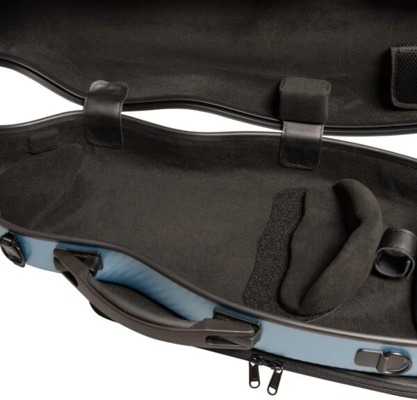 MI&VI NP-7016 Light Hard Shell Violin Case for (Full Sized) 4/4 Violins with Adjustable Straps | Water Resistant | Travel Backpack | Poly Carbon Fiber Shaped Violin Case (Blue) - Image 7