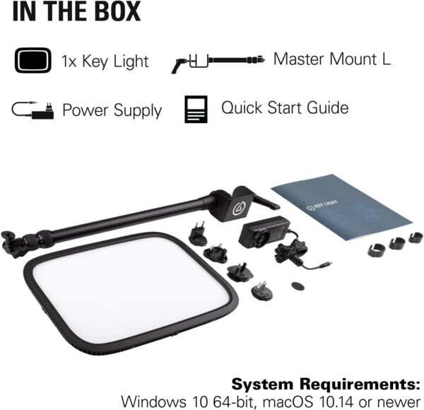 Elgato Key Light - Professional 2800 lumens Studio Light • with desk clamp • for Streaming, Recording and Video Conferencing • Temperature and Brightness app-adjustable • on Mac, PC, iOS, Android - Image 8