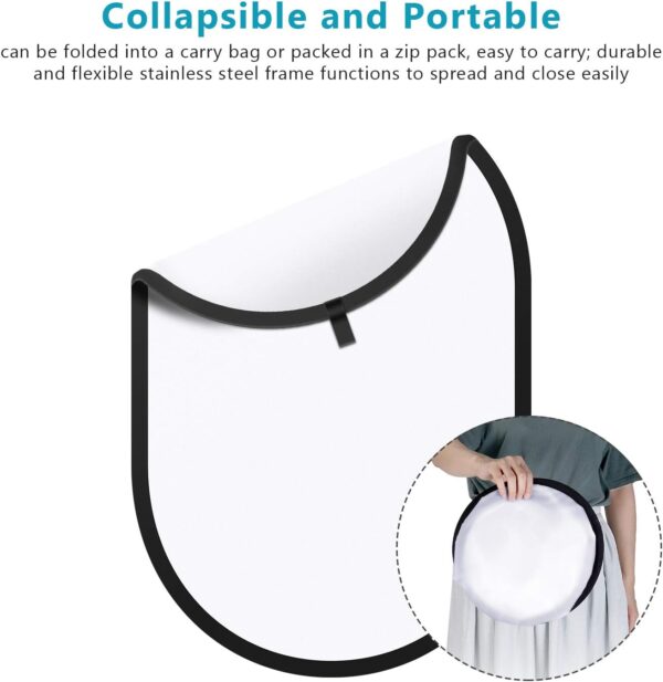 NEEWER Light Diffuser Panel for Photography, 23.6"x35"/60x90cm Soft White Diffuser Fabric with Carry Bag, Collapsible Pop Out Light Modifier for Studio and Outdoor Portrait, Product, Video Shooting - Image 8