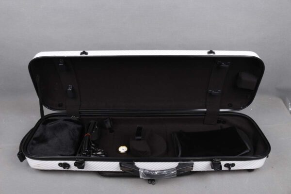 4/4 New violin Case Mixed Carbon fiber Oblong Violin Box Strong Light Full size music Sheet Bag White (white) - Image 7