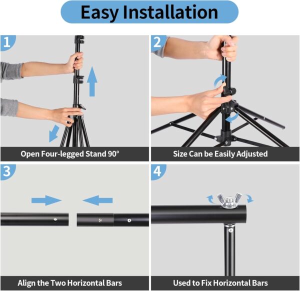 Four-Legged Backdrop Stand 6.5x10ft, Adjustable Video Studios Photo Backdrop, High Stable Backdrop Stand for Parties, Weddings, Photography, Advertising Display - Image 6