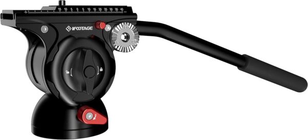 IFOOTAGE Komodo K5S Video Fluid Head,Cameras Tripod Fluid Head with Quick Release Plate, for Professional Photography, Content Creation, Vlogging and Video Production