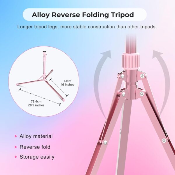 Aureday 14'' Selfie Ring Light with 62'' Tripod Stand and Phone Holder, Dimmable LED Phone Ringlight for Makeup/Video Recording/Photography, Circle Lighting for Cell Phones&Lightweight Cameras - Image 6