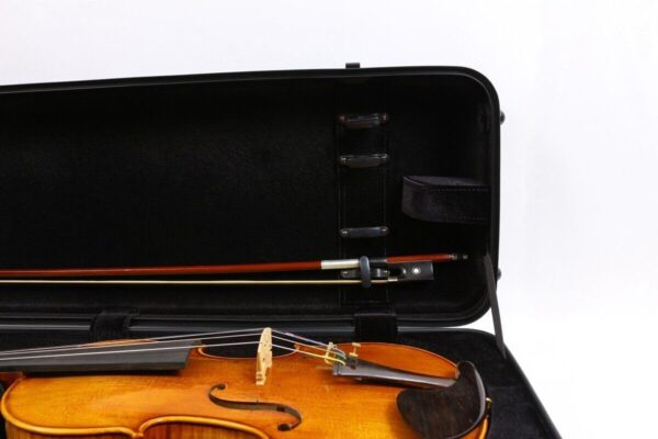 4/4 Full Size Violin Case Carbon Fiber Rectangular Code Lock Violin Box Lightweight Colourful Case with Strong Strap Violin Bag (Black), case-39 MN - Image 5