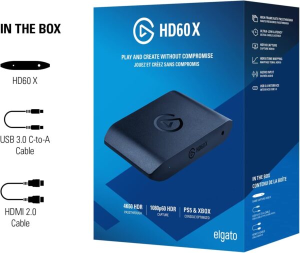 Elgato HD60 X - Stream and Record in 1080p60 HDR10 or 4K30 with Ultra-low Latency on PS5/Pro, PS4/Pro, Xbox Series X/S, Xbox One X/S, in OBS and More, Works with PC and Mac - Image 10