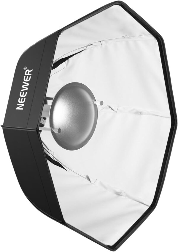 Neewer 60 cm Octagonal Softbox and Beauty Dish Photo Studio Combination with Bowens Speedring for Bowens, Perfect for Portrait, Product Photography and Video Shooting - Image 3