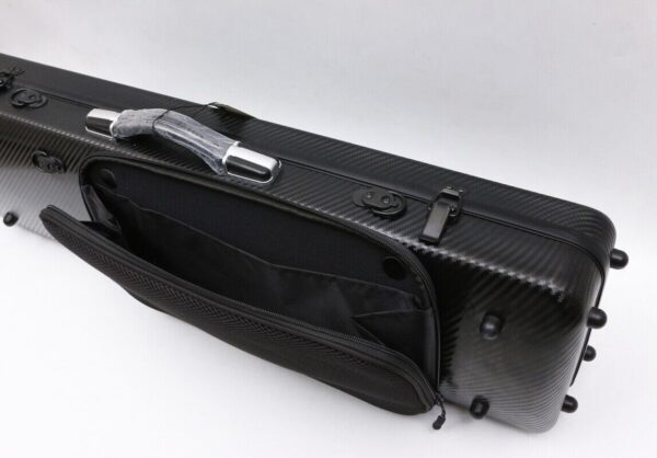 4/4 Full Size Violin Case Carbon Fiber Rectangular Code Lock Violin Box Lightweight Colourful Case with Strong Strap Violin Bag (Black), case-39 MN - Image 7