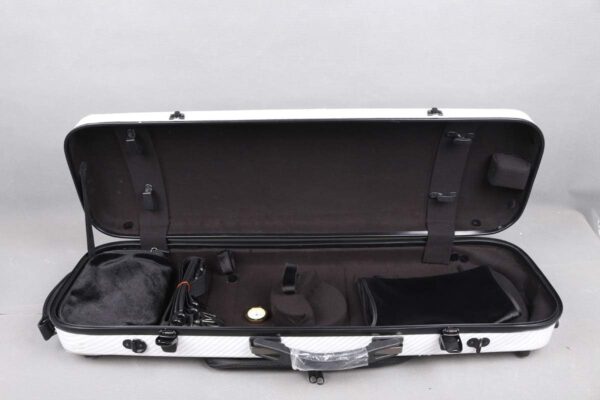 4/4 New violin Case Mixed Carbon fiber Oblong Violin Box Strong Light Full size music Sheet Bag White (white) - Image 8