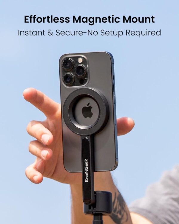 Magnetic Tripod for iPhone, 64” Selfie Stick for iPhone Magsafe, Phone Tripod Stand with Remote for Cell Phone Video Recording Travel - Image 2