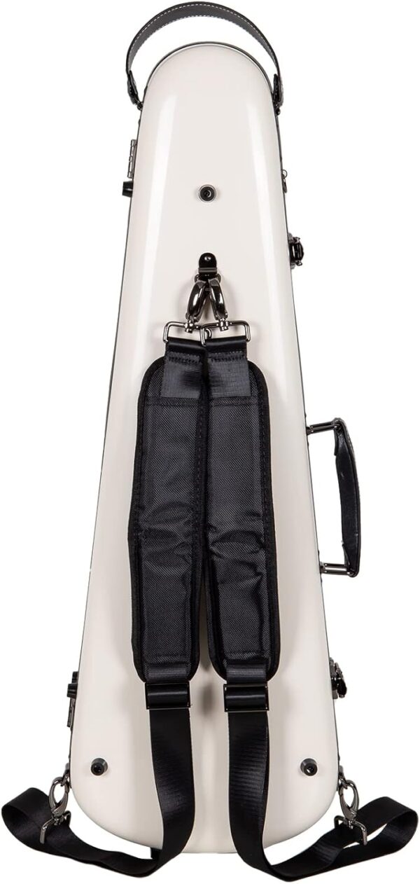 Crossrock Fiberglass Case fits 4/4 Full-Size Violin with Removable Shoulder Straps-Milky White (CRF1020VMW) - Image 5
