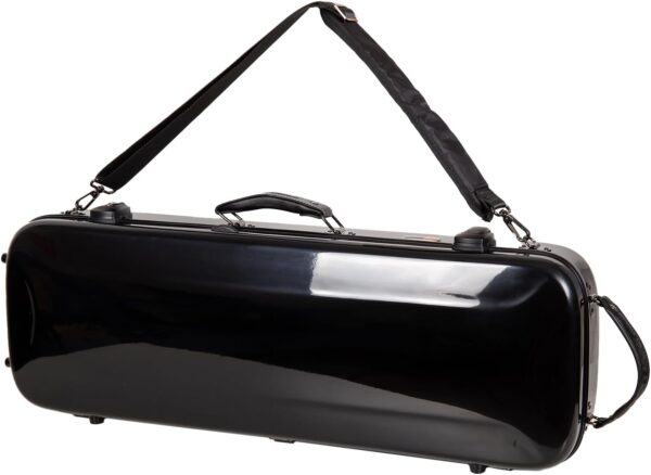 Crossrock Fiberglass Oblong Case fits 4/4 Full-Size Violin, Includes TSA lock, Protective Blanket, Hygrometer, Accessory Compartments-Black (CRF2020VBK-R) - Image 4