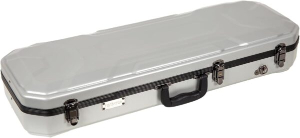 Crossrock 4/4 size Violin Case | ABS Molded Hardshell with Interior Compartment, 2 Bow Holders, Security Lock, and Detachable Straps-Silver (CRA860VFSL) - Image 4