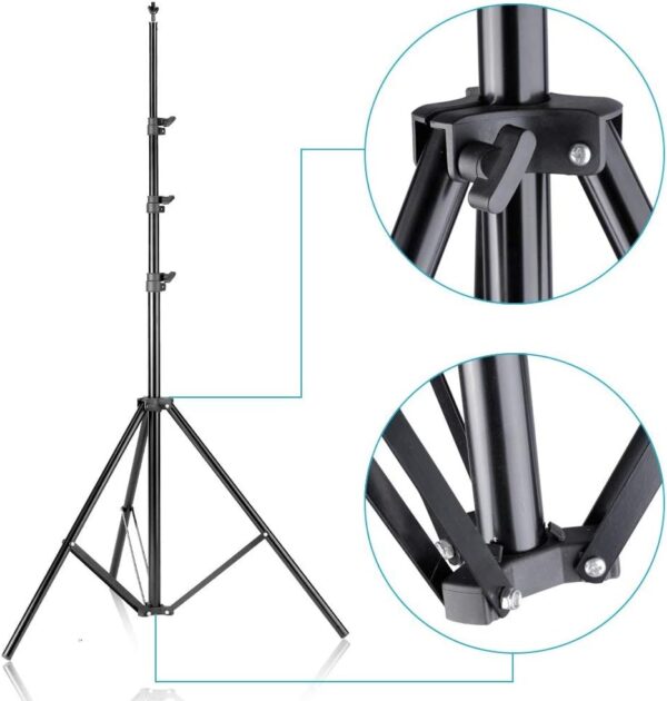 Neewer® 8.5ft X 10ft/2.6M X 3M Background Stand Support System with 6ft X 9ft/1.8M X 2.8M Backdrop(White,Black,Green) for Portrait,Product Photography and Video Shooting - Image 8