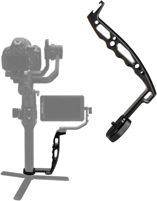 DH03 Handheld Gimbal Grip with Cold Shoe for Mounting Monitors, Microphones, LED Light etc Compatible with DJI Ronin-S, Ronin SC 2, Zhiyun Weebill LAB, Crane 2, Plus, Moza Air Mini Dual Grip