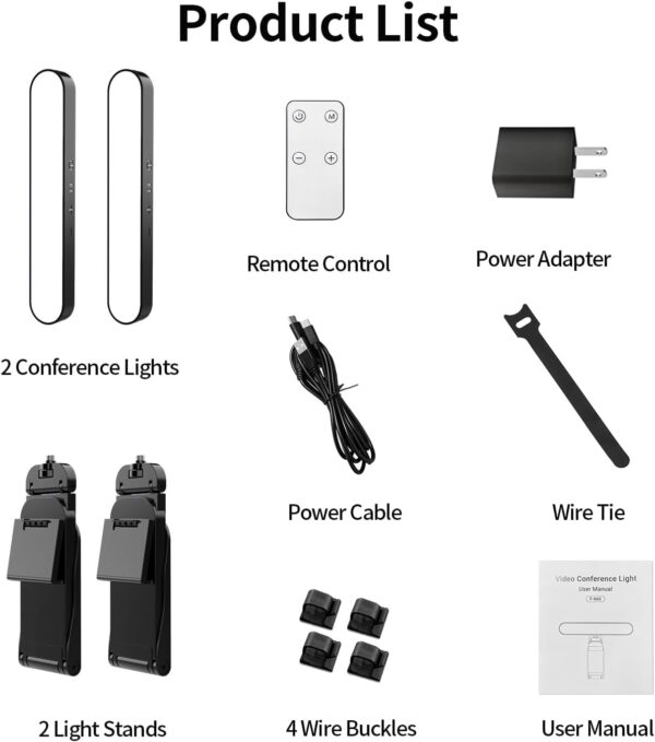 yAyusi Dual-lamp Video Conference Lighting, LED Streaming Light with Remote and Touch Control, Zoom Lighting for Computer,Webcam Monitor Laptop Ring Light for Video Calls/Zoom Meetings/Video Recording - Image 6