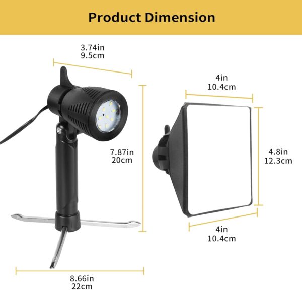 Meking Mini Softbox Photography Lighting Kit, 2700K Tabletop Led Lamp Continuous Warm Lighting System for Small Product Photo Video Studio Shooting, 2 Pieces - Image 6