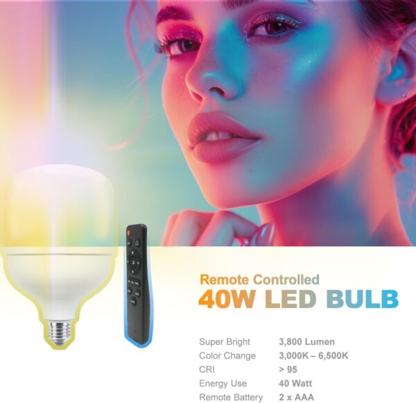 LimoStudio (LED Super Bright) 1600W Output Remote Control, 20 x 28 inch Softbox Continuous Lighting Kit, 3000K-6500K Adjustable Color Temperature, 7600 Lumen, 95>CRI, Soft Box Light Diffuser, AGG3431 - Image 2