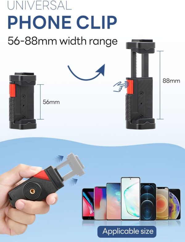 Smartphone Vlogging Kit for iPhone 16/15/14 Mini/Pro/Max, Android Smartphone Content Creator Kit w/Microphone Light Auto-Switch Phone Clip for YouTube Tiktok Live Steam (Vlog K2) - Image 2