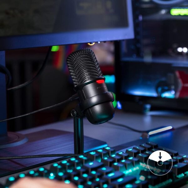 HyperX SoloCast – USB Condenser Gaming Microphone, for PC, PS4, PS5 and Mac, Tap-to-Mute Sensor, Cardioid Polar Pattern, great for Streaming, Podcasts, Twitch, YouTube, Discord,Black - Image 2