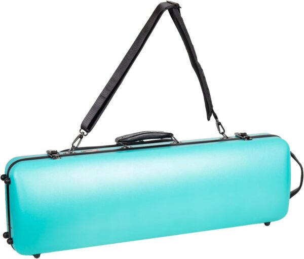 Crossrock Poly Carbon Oblong Case fits 4/4 Full-Size Violin, Includes Protective Blanket, Outside Music Pouch, Hygrometer, Accessory Pocket, Detachable Straps -Mint Blue (CRF4050VFMB-R) - Image 4