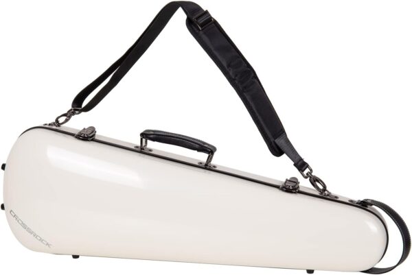 Crossrock Fiberglass Case fits 4/4 Full-Size Violin with Removable Shoulder Straps-Milky White (CRF1020VMW) - Image 2