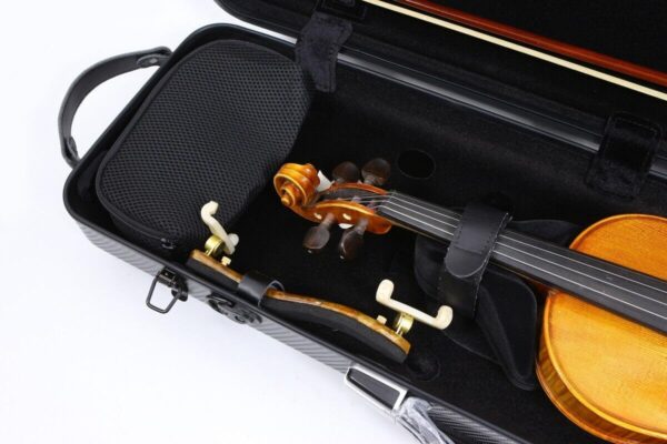 4/4 Full Size Violin Case Carbon Fiber Rectangular Code Lock Violin Box Lightweight Colourful Case with Strong Strap Violin Bag (Black), case-39 MN - Image 4