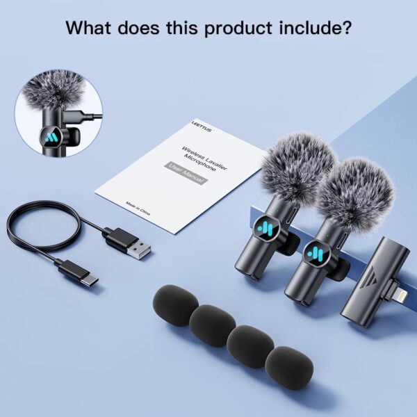 2pcs Lavalier Wireless Microphone for iPhone iPad Video Recording,Mini Microphone for Game Live Streaming,Interviews,YouTube,TikTok,Vlog(Not Applicable for iPhone USB-C Interface) - Image 6
