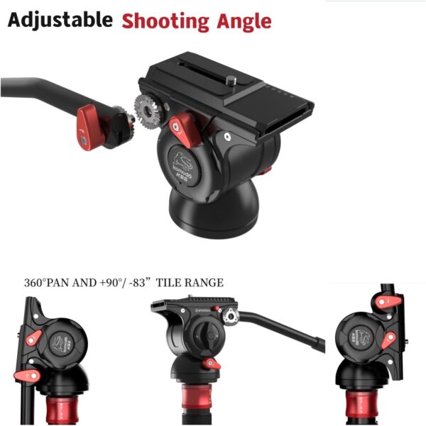 IFOOTAGE Komodo K5S Video Fluid Head,Cameras Tripod Fluid Head with Quick Release Plate, for Professional Photography, Content Creation, Vlogging and Video Production - Image 5