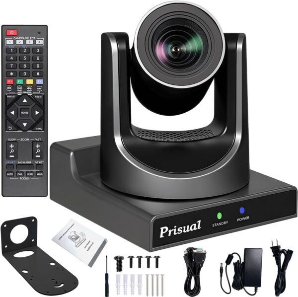 Full NDI Camera 20X Optical Zoom Live Streaming Auto Tracking Camera with HDMI/3G-SDI/USB/NDI 60fps Video Output for Video Production (Embed Latest Newtek NDI SDK)