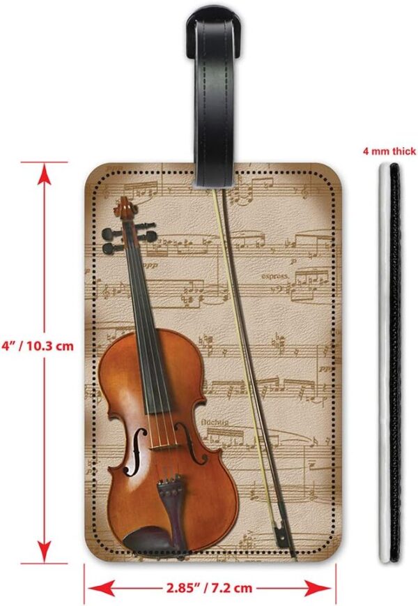Violin - Luggage ID Tags - Suitcase Identification Cards - Set of 2 - Image 2