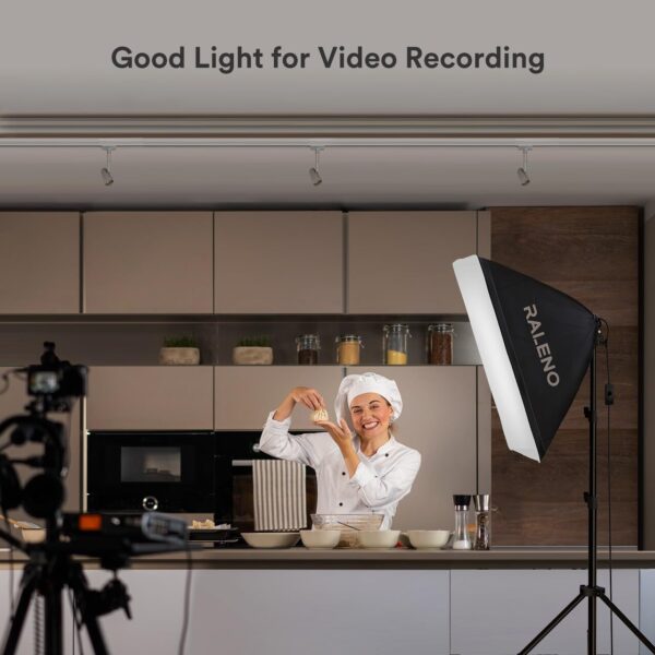 RALENO Softbox Lighting Kit, 20X28-Inch Softbox Photography Lighting with LED Bulbs(50W | 5500K | TLCI≥97), Streaming Lighting for Video Rcording Photoes Portraits YouTube | Model: PS40 - Image 7