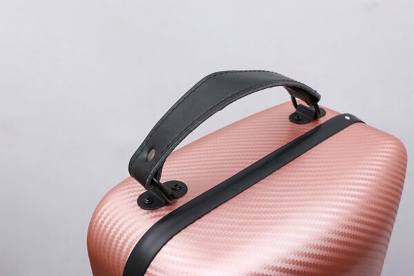 Hard Shell Violin Case 4/4 Full Size Carbon Fiber Anti-Scratch Oblong Violin Box Removable Sheet Music Bag and 2 Adjustable Straps Strong Light Travel case (Rose gold) - Image 8