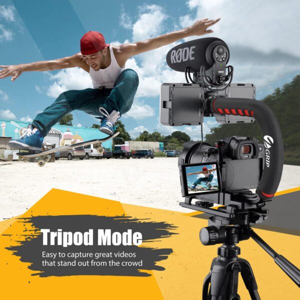 Zeadio Video Action Stabilizing Handle Grip Handheld Stabilizer with Cold-Shoe Mount for All DSLR Camera Camcorder - Image 3