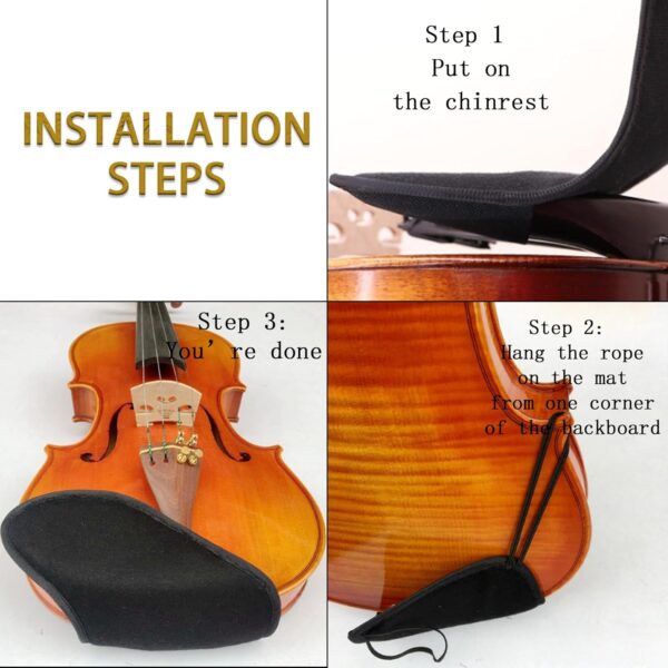 CashBeat Comfortable 4/4-3/4 Violin Chin Shoulder Rest Pad, Pure Cotton Violin Support Pad Accessory for Enhanced Playing Experience - Image 4