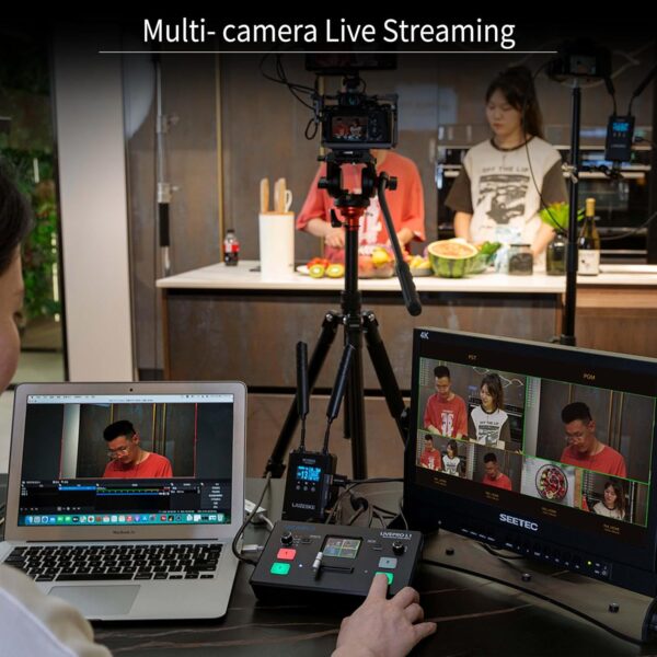 FEELWORLD LIVEPRO L1 V1 Multi Camera Video Mixer Switcher 2 Inch LCD Display 4 x HDMI Inputs USB 3.0 Output Format Real Time Production Live Streaming Lightweight - Image 6