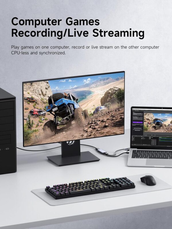 Hagibis USB3.0 Video Capture Card with 100W PD HDMI to USB/USB C 1080P HD 60fps Live and Record Video Audio Game MS2130 for Quest 3 2 Pro VR Switch PS4/5 Live Broadcast, Gaming, Streaming (UHC07P) - Image 4