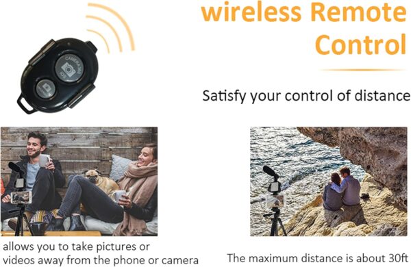 Smartphone Video Kit, Vlogging Kit, Youtuber Kit, with Microphone Light Tripod 50" Extendable Phone Clip Remote Control Compatible with iPhone/Smartphone/Cameras - Image 3