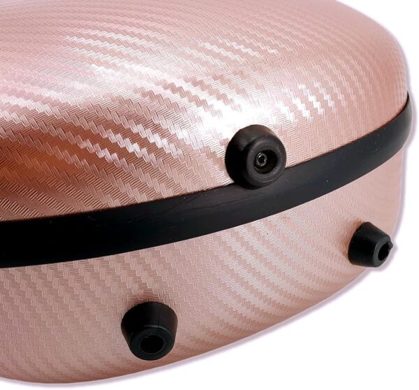 Hard Shell 3/4 Violin Case 4/4 Full Size Carbon Fiber Violin Box Strong Light Anti-Scratch Scratch Shaped Flight Case Travel Backpack Violin Case (Pink gold) - Image 8