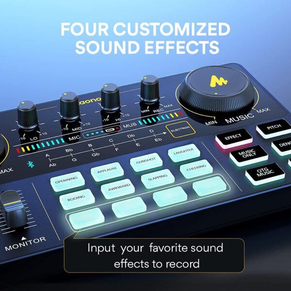 MAONO Podcast Equipment Bundle Audio mixer All-in-One Podcast Production Studio with 3.5mm Microphone for Live Streaming, Podcast Recording, PC, Smartphone, DJ MaonoCaster Lite (AU-AM200-S6 Black) - Image 3