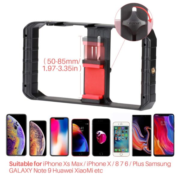 Ulanzi U Rig Pro Video Rig for iPhone, Phone Stabilizer Rig w Triple Cold Shoe Mount,Phone Tripod Mount for iPhone 16 15 14 13 12 11 Pro Max XS Max X 8 plus OnePlus 7 Pro Samsung Google Pixel Vlogging - Image 5